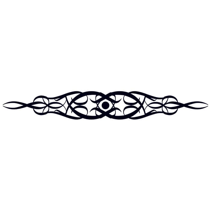 Tribal Ribbon Band Temporary Tattoo 9 in x 1.5 in