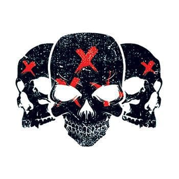 Three Skulls Temporary Tattoo
