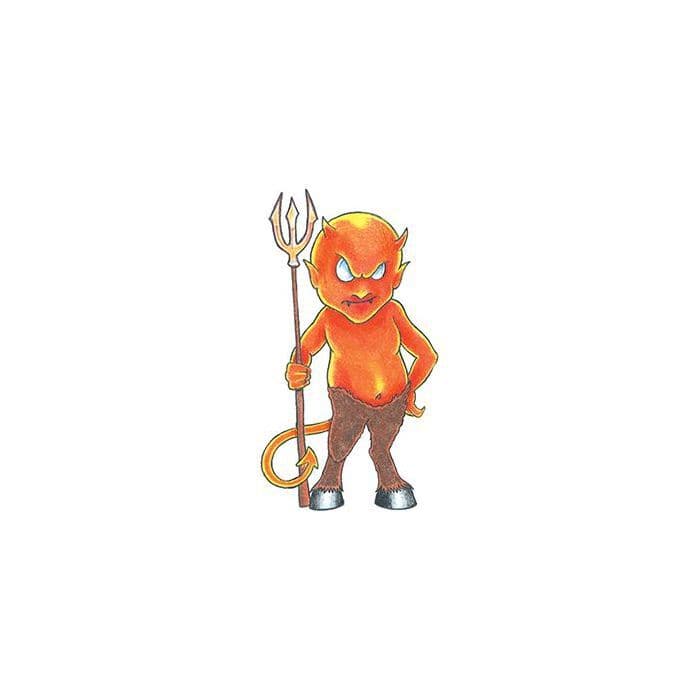 Traditional Little Devil Temporary Tattoo