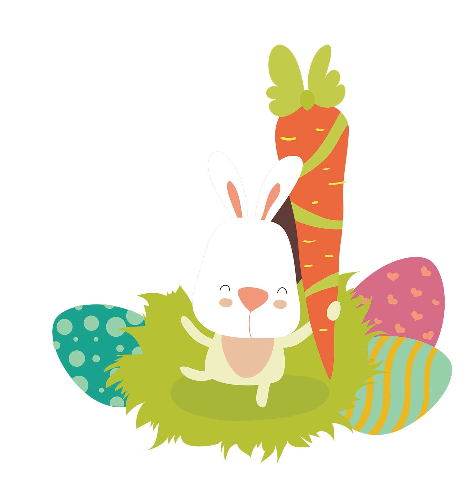 Bunny with Carrot Easter Temporary Tattoo
